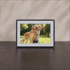 Best electronic picture frame with auto-rotate showing child and dog photo, a best digital picture frame for memories